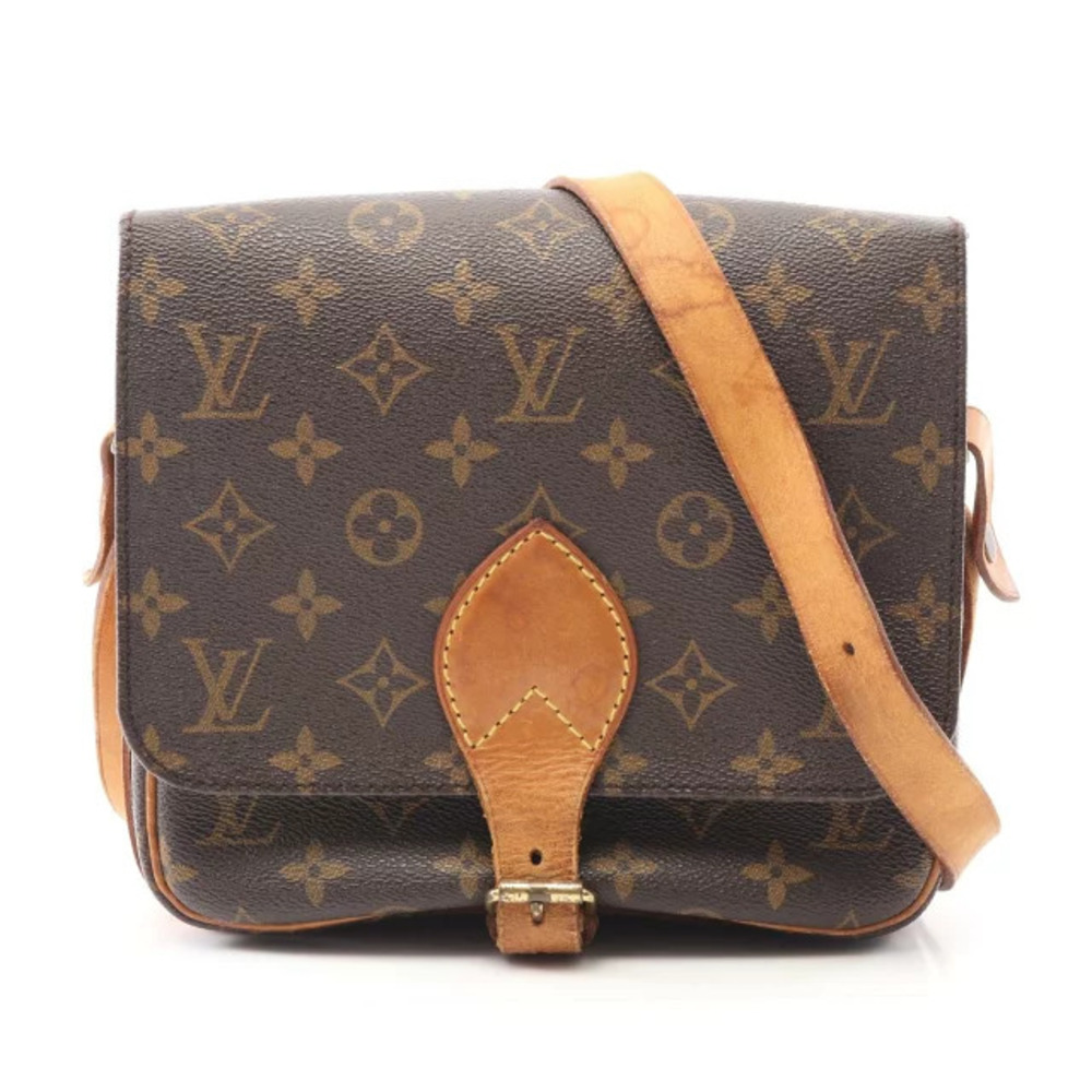 Louis Vuitton Cartouchiere Shoulder Bag Canvas Leather Monogram Brown